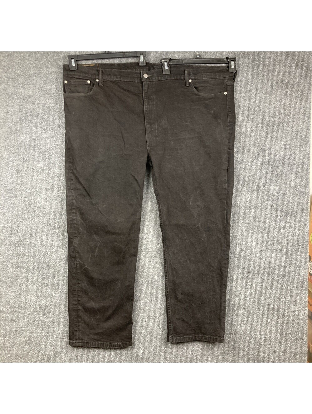 Levis 514 Mens Tag Size 54x32 Black Straight Leg Denim Jeans